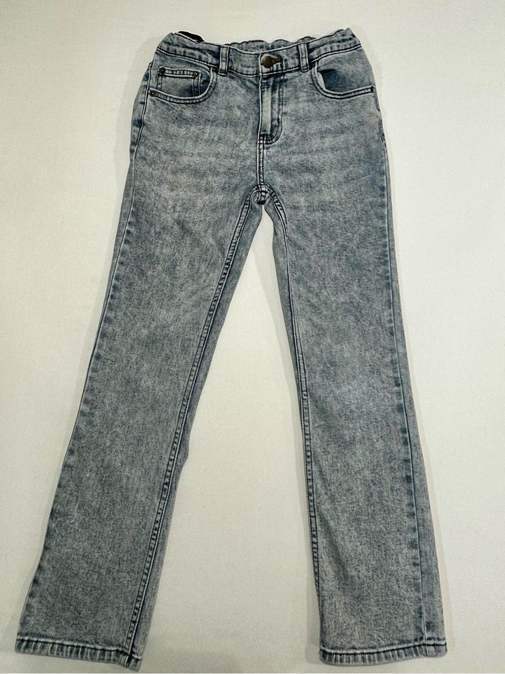 Wonder Nation Boys Straight Leg Jeans Size 12 Light Blue Acid Wash